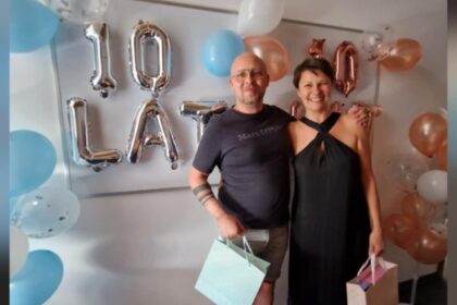 Magdalena i Piotr, obchodzą jubileusz 10-lecia pracy w firmie Ikaria